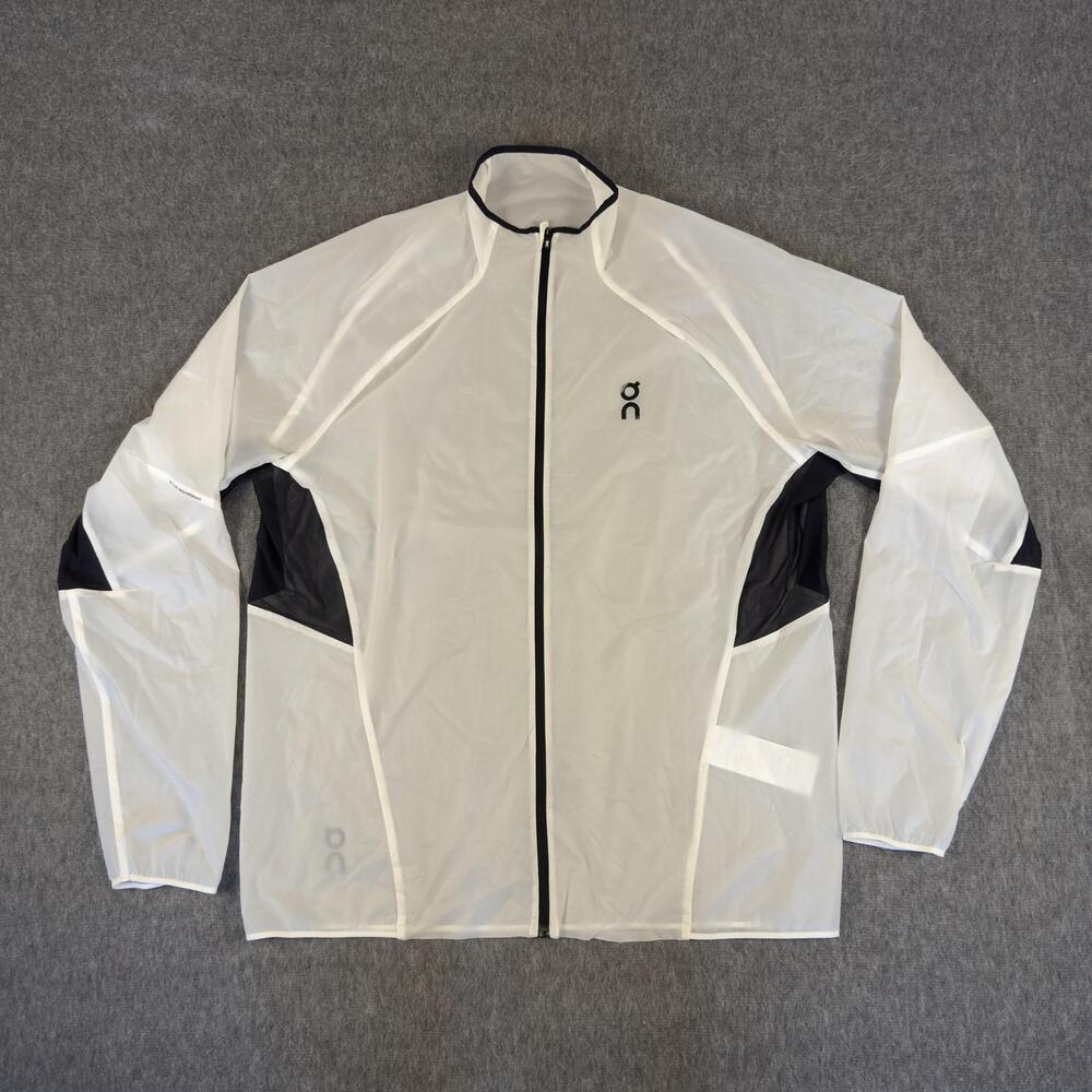 On Zero Jacket Mens Medium White Full Zip Undyed White Running Water Repellent